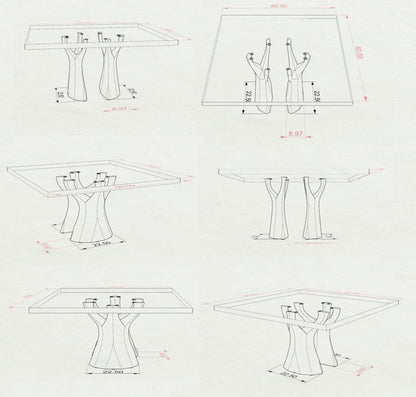 Metal Table Legs 413 | 451 Ramo 28.2" H for DIY Projects