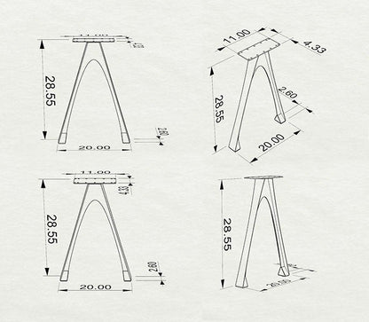 Desk Legs 434 Arlo 28.6" H for Wooden Tabletop