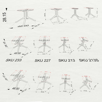 Table Base 213S Wishbone 28" H for Round Dining Tabletop
