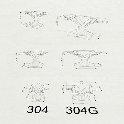 Table Base 304 Dentro 28" H for Dining Design Furniture