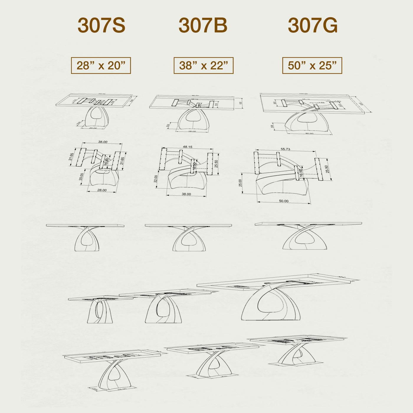 307 Tulipe 28" H Industrial Metal Table Base