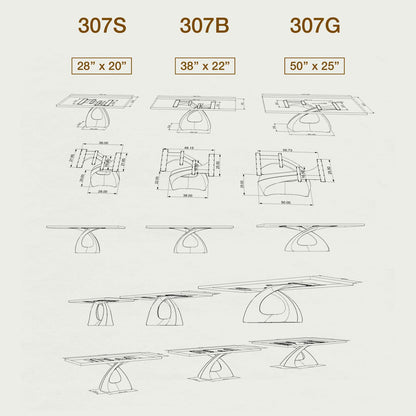307 Tulipe 28" H Industrial Metal Table Base