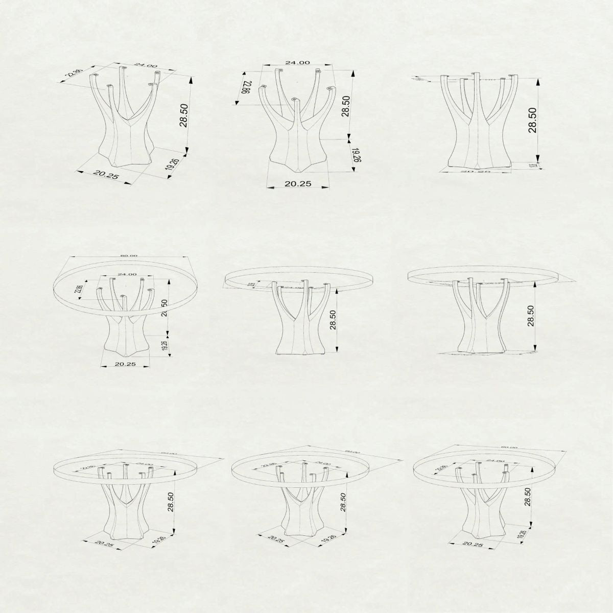 Table Base 317 Namu 28" H Minimalist Furniture Design