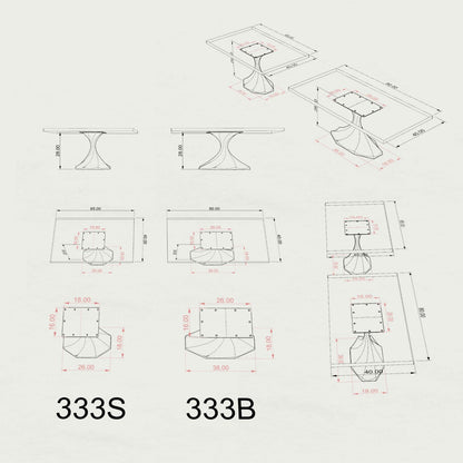 Table Base 333 Lithe 28" H Metal Furniture Legs