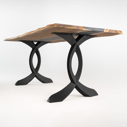 418 Curva 28" H Dining Table Curved Legs