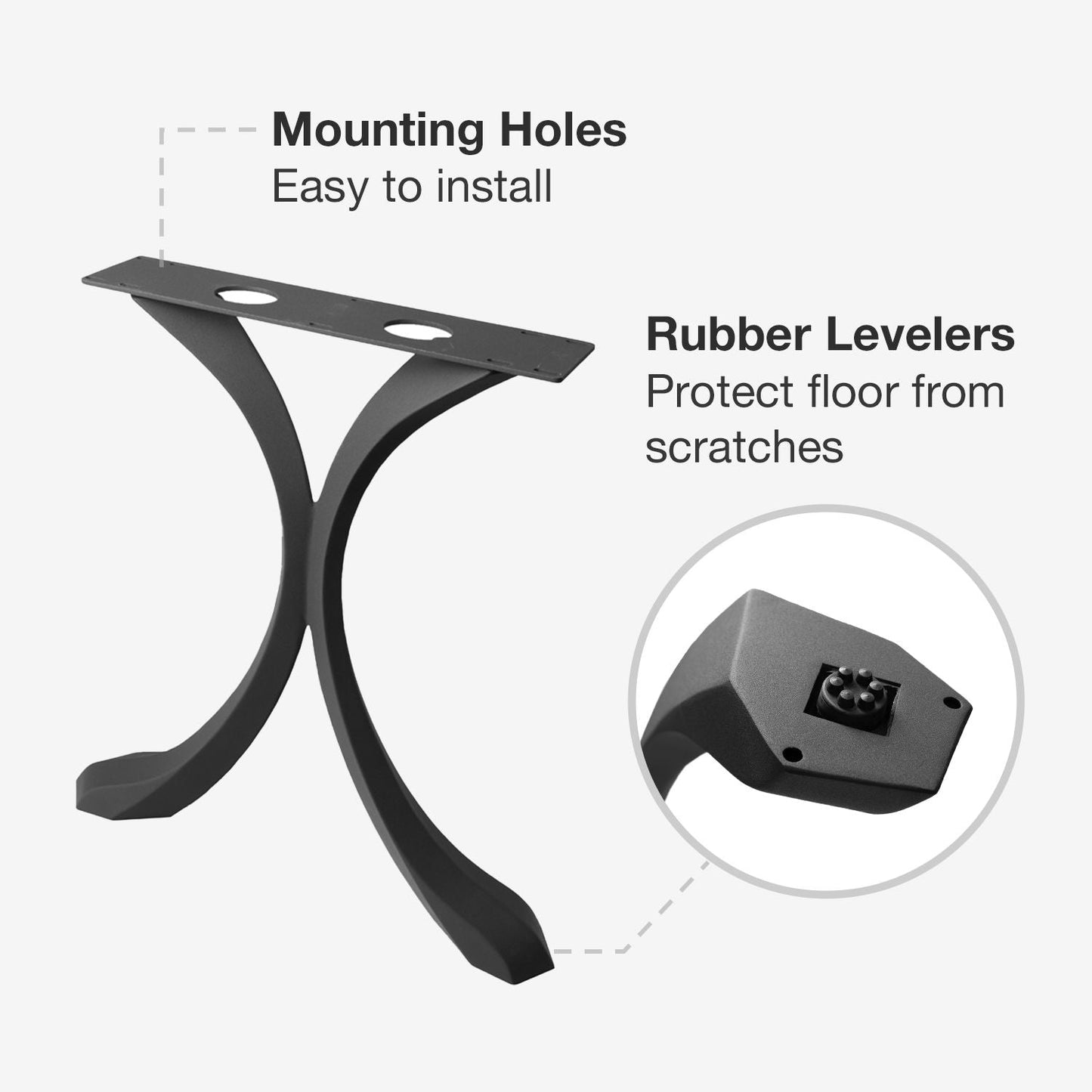 Table Legs 421 Xeni 28.2" H X-Shaped Metal Dining Furniture