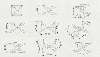 Coffee Table Base 221 Xerxes 16" H Metal DIY Furniture