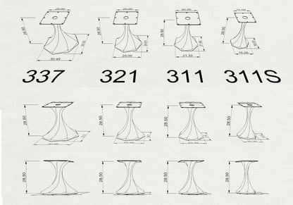 311S Lithe 28" H Tulip Dining Table Base - Small